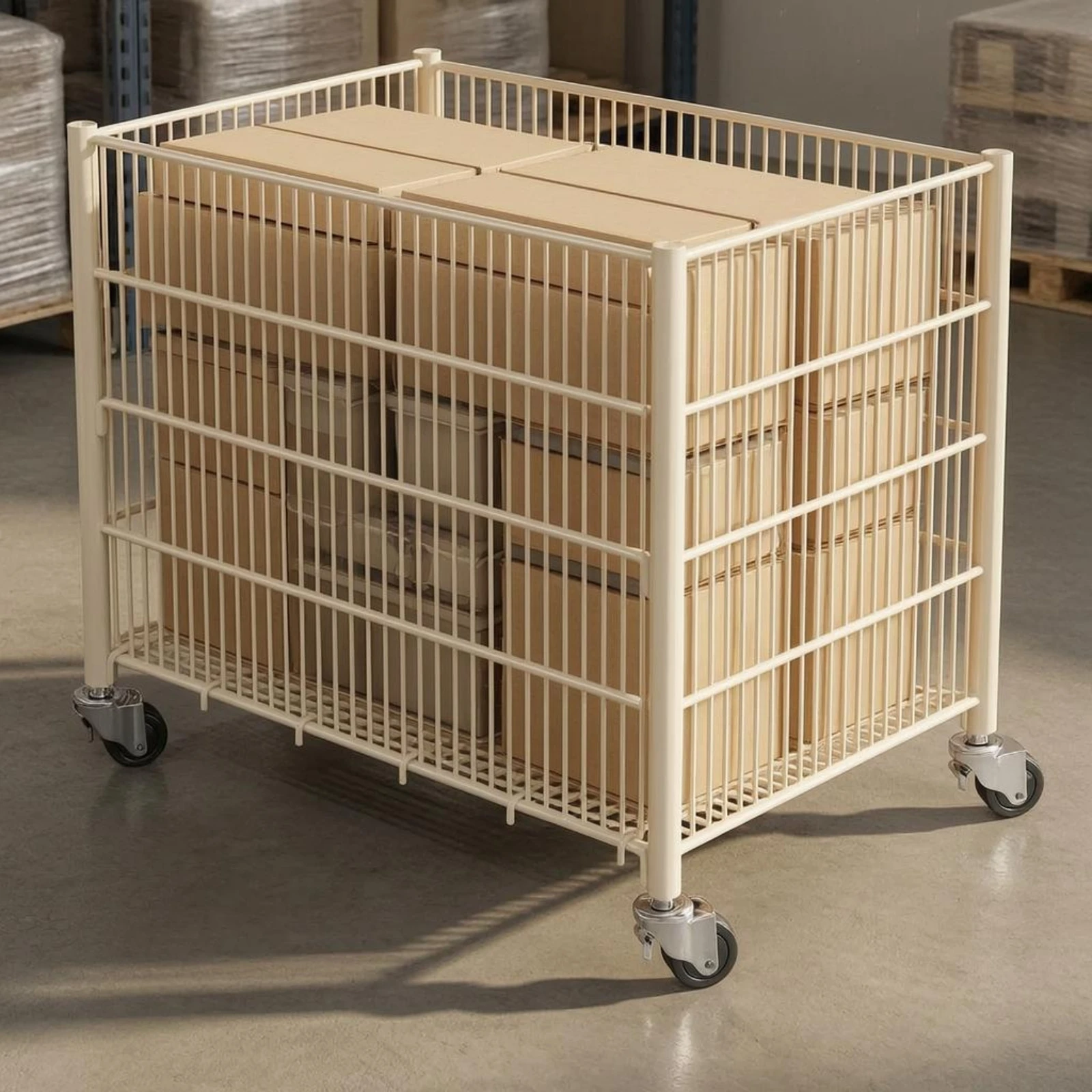Wire Storage Trolley Easy Mobility Metal Storage Trolley Mobile Shelving Unit Multifunctional Home Organizer Anti-Rust