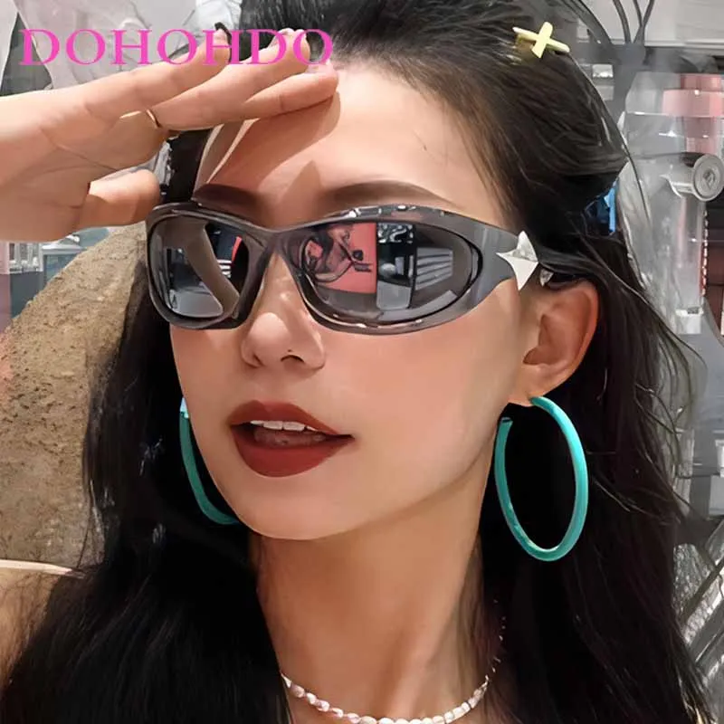 

Trendy Luxury Brand Designer Futuristic Y2K Punk Hip Hop Sunglasses Men Women Vintage Outdoors Cycling Sports Sun Glasses UV400