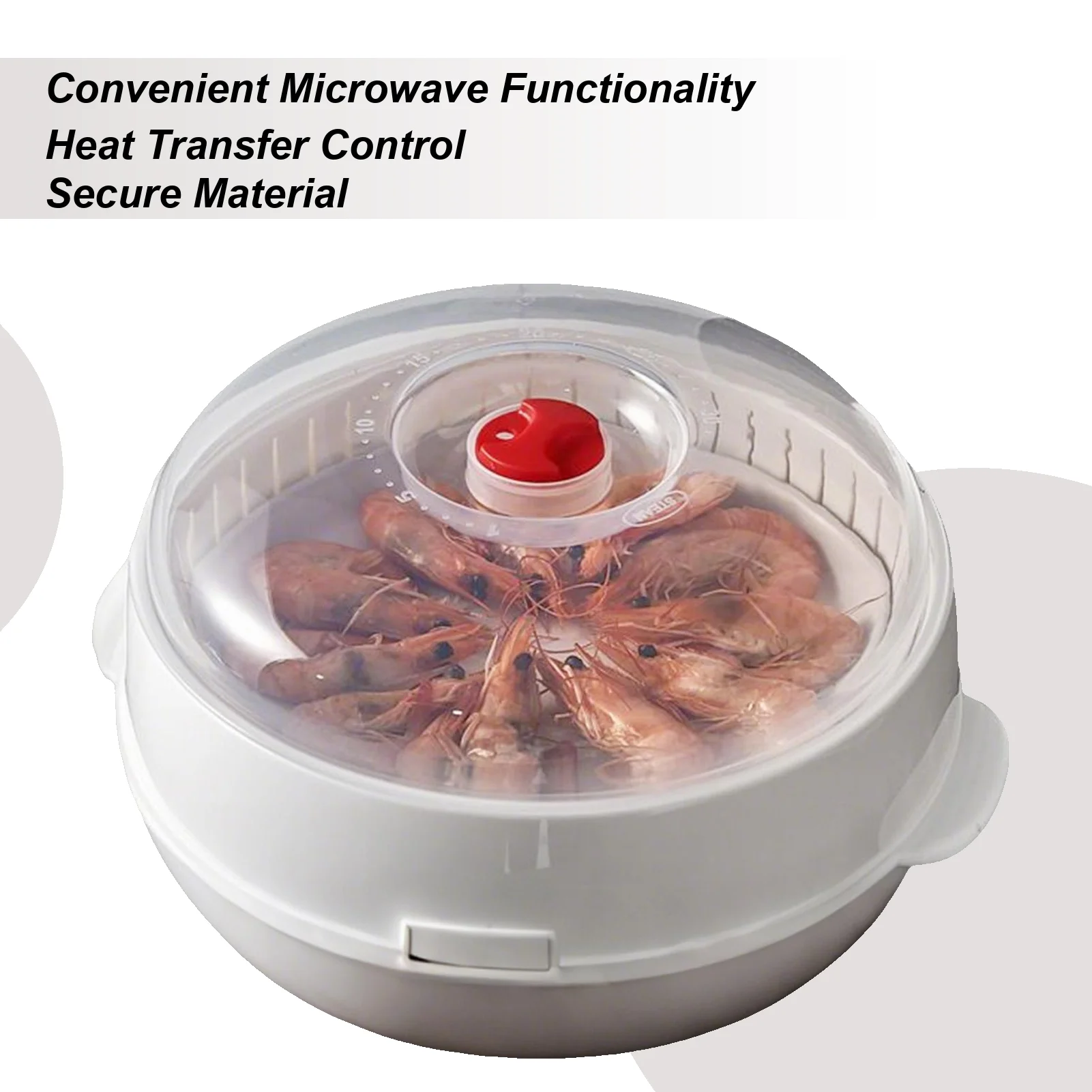 Microwave Steamer Food Steaming Cookware Microwave Steamer with Lid and Tray for Vegetable Rice Egg Dumpling Noodle Cooking