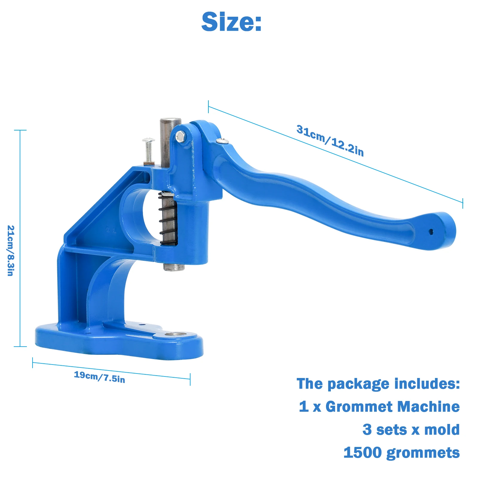 آلة جروميت معدنية، مكبس العيينة، مجموعة ضغط يدوية مع 3 قوالب وحلقات 1500 6/10/12 مم