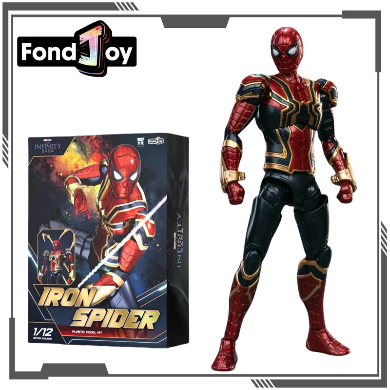 FondJoy – figurine originale Marvel, série d'assemblage 1/12 Iron Spider-Man, modèle d'assemblage, cadeau pour garçons, ornements de collection