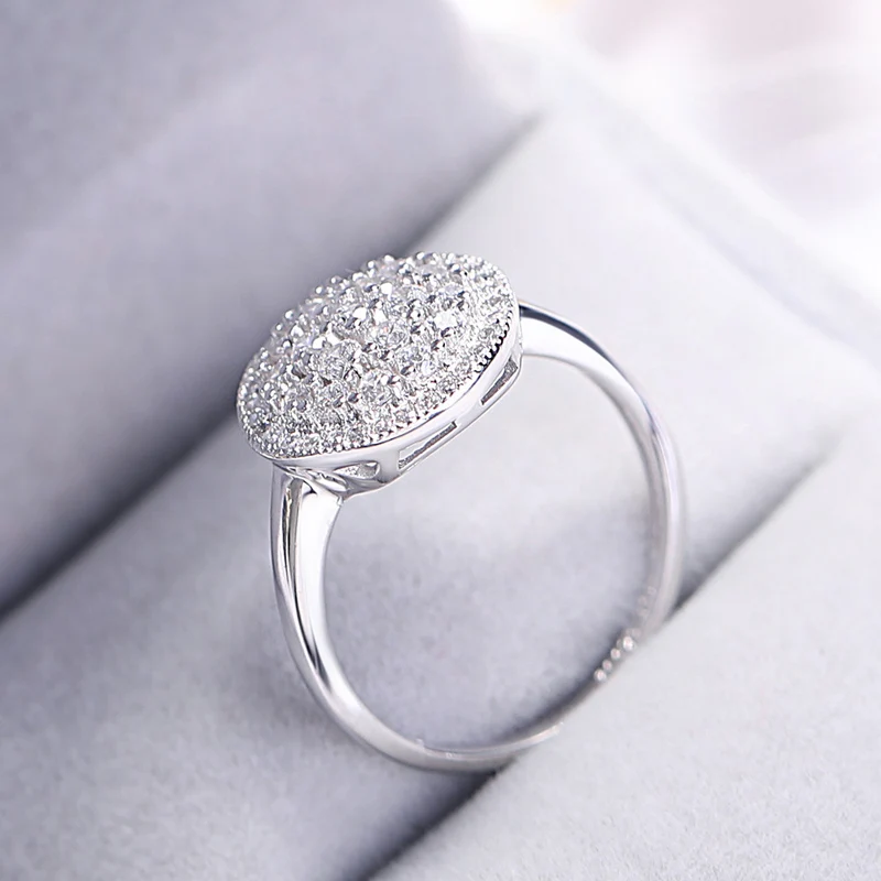 OEVAS 100% 925 Sterling Silver Ring For Women Top Quality Sparkling Zircon Wedding Engagement Party Fine Jewelry Gifts Wholesale