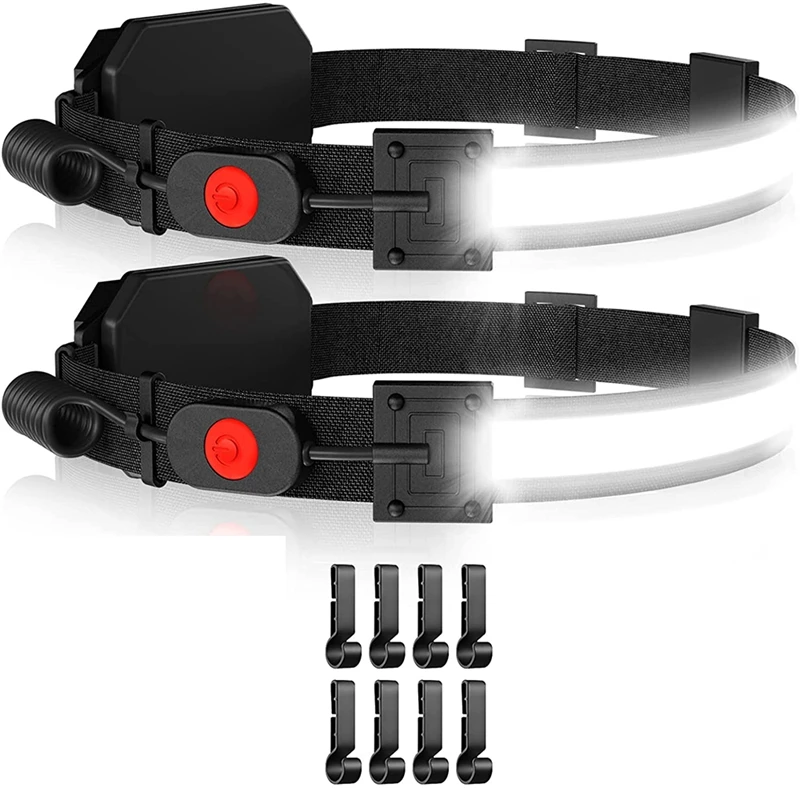 ไฟหน้า LED แบบชาร์จไฟได้ไฟหน้ากว้าง230 ° พร้อมไฟท้ายสีแดง lampu Jalan สำหรับนักวิ่งตั้งแคมป์เดินป่าฯลฯ