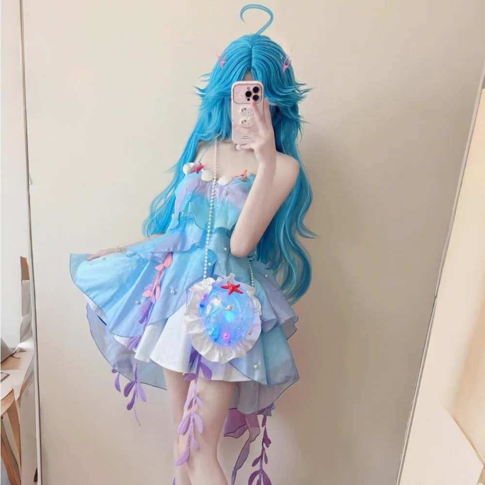 Doria Cosplay Costume Honor of Kings Full Set Mermaid Character Role Play Women Outfit for Halloween Party Show