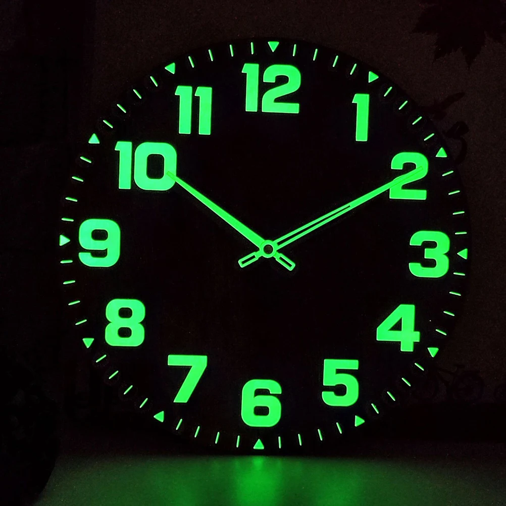 

Premium Wooden Wall Mute Decorative Bedroom Clock Retro Pointer Clock Glowing Night Light Space Saving Home Office Decor