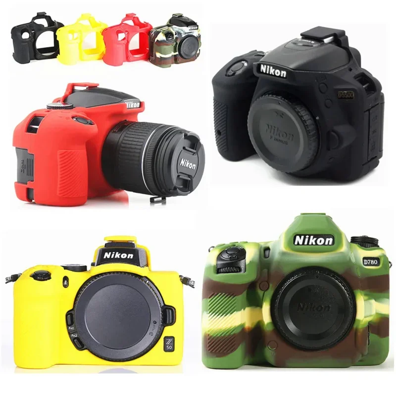 Silicone skin DSLR camera body case bag For Nikon Z50 Z5 D850 d780 D750 D610 D600 d3500 D5300 D5500 D5600 D7100 D7200 D7200