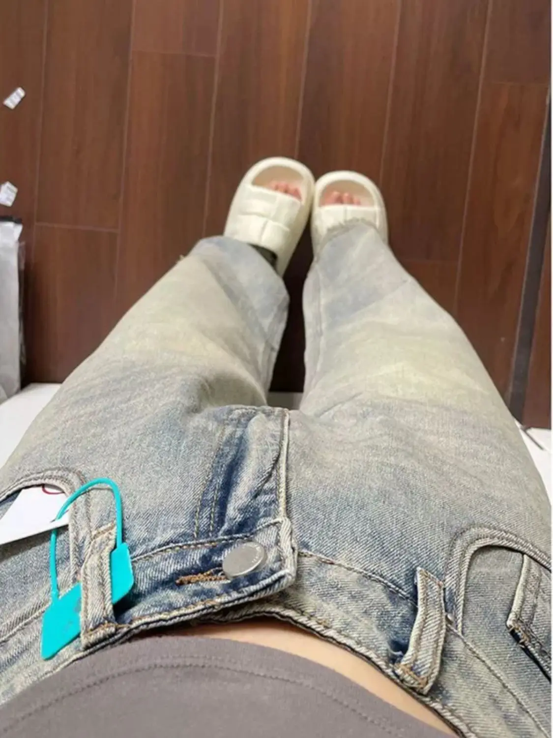 Baggy Hosen Frau Frauen Jeans Hohe Taille Kordelzug Elastische Taille Entspannt Lose Fit Weibliche Denim Mode Bequeme Grundlegende