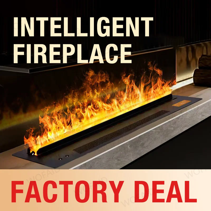 

Industrial Loft Style Steel Water Vapor Fireplace: Smart Home APP Remote Control Fireplace Edison Bulbs EU Warehouse Conversion