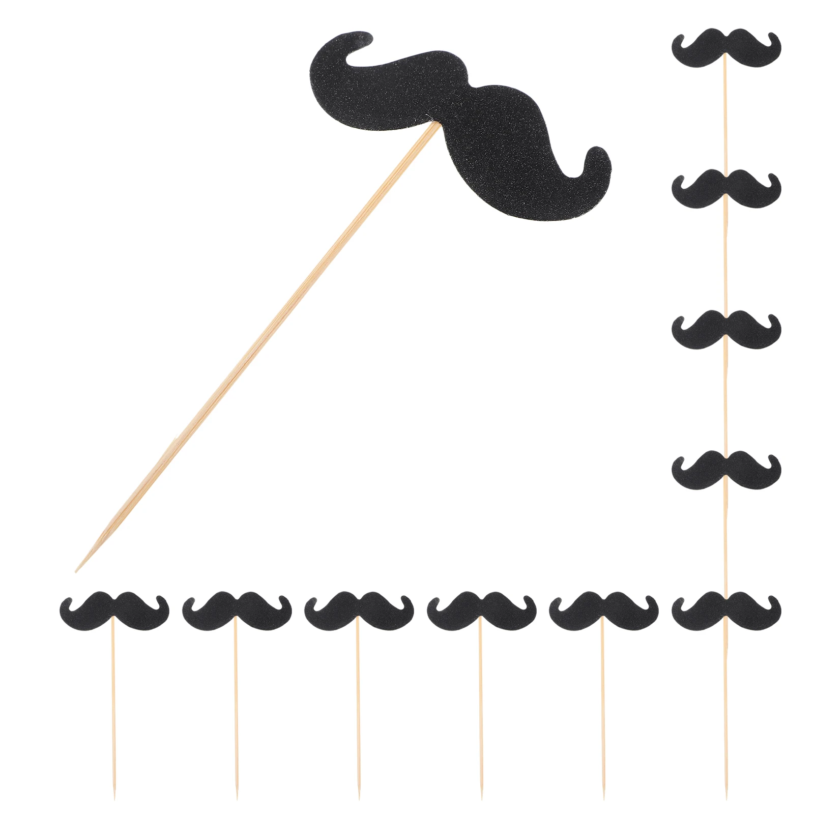 

40pcs Toppers Decor Supplies Birthday Dessert Picks Cupcake Decor Cake Topper Moustache Cake Decorations