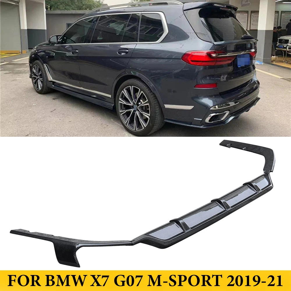 

Для BMW X7 G07 M-SPORT 2019-2021, задний бампер из углеродного волокна, спойлер, разветвители, Стайлинг автомобиля