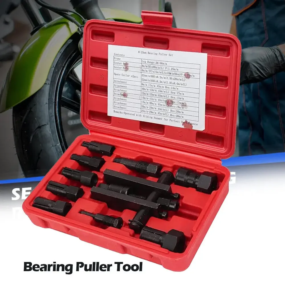 10pcs Wheel Bearing Puller  8-65mm Motorcycle Bearing Removal Tool with Box Motorcycle Internal Bearing Puller Kits