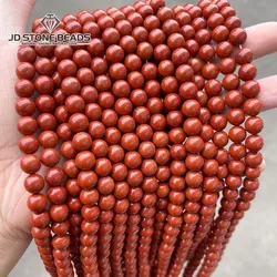 5A Quality Natural Red Jasper Round Loose Beads 15