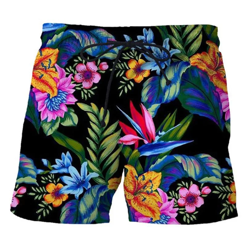 Pantalones cortos de ilusión de follaje para hombre y mujer, bañadores de natación con estampado 3D a la moda, pantalones cortos de playa para monopatín, deportivos, informales y sueltos