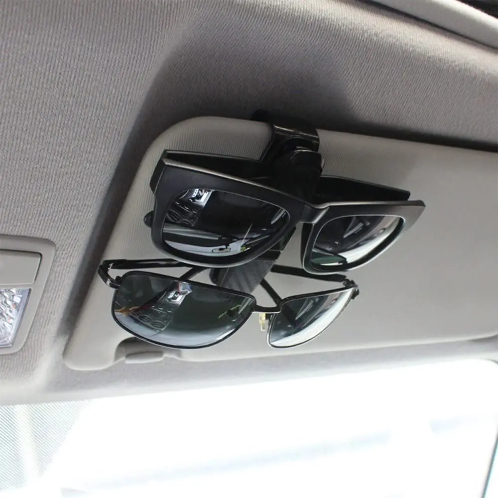 2023 Car Glasses Case Auto Sun Visor Glasses Holder Sunglasses Clip Card Ticket Holder Pen Case Clip Box Universal Accessories