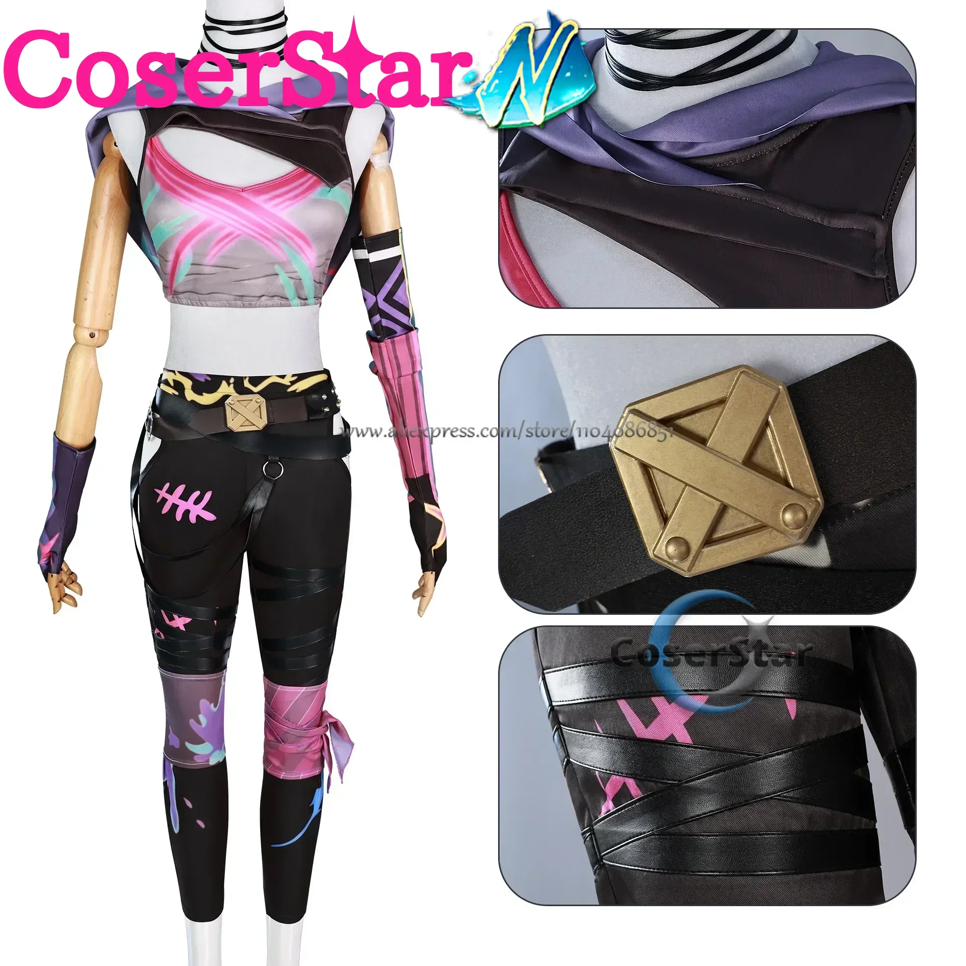 Coserstar-n em estoque jogo lol arcane 2 canhão solto jinx cosplay traje crit prodigy jinx cosplay pele roupa peruca traje feminino