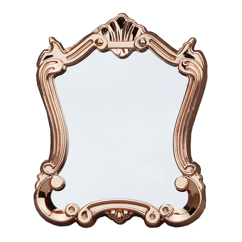 Specchio in miniatura per casa delle bambole in scala 1:12 5picecs - Arredamento versatile con bordo dorato chic |   Accessori per la casa delle bambole del bagno della camera da letto
