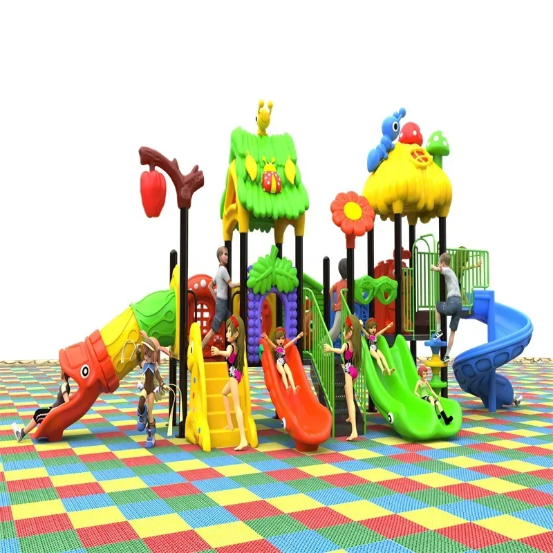 New Design Various Color Kids Water Park Playground and Kids Outdoor Plastic Slide with Swing Sets