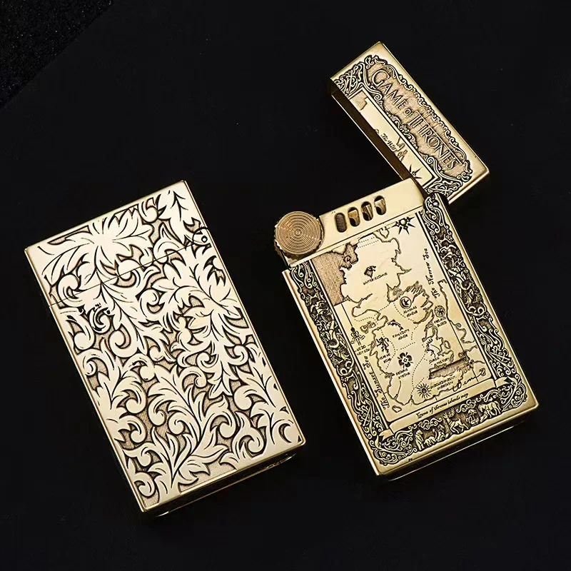 ZORRO-Pure Copper Engraved Kerosene Lighter, Crisp and Clear Sound, Personalized Retro High-end Grinding Wheel Lighter