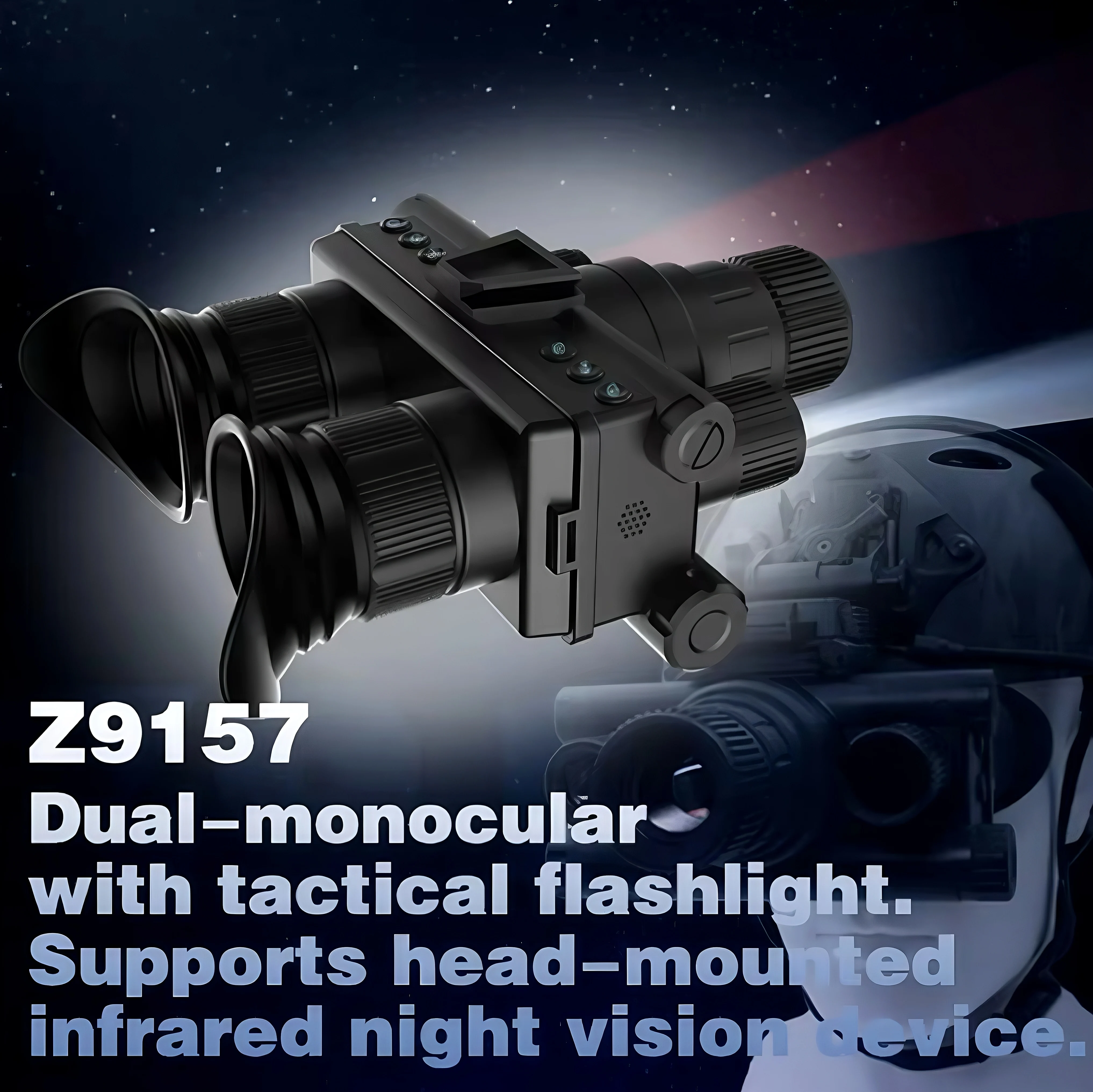 Outdoor HD Binocular Head-Mounted Night Vision Device - Night Helmet Digital Infrared Binoculars - Tactical Light Support