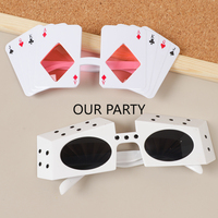 1Pcs Funny Las Vegas Casino Theme Glasses Adult Night Playing Card Poker Dice Sunglasses for Birthday Bachelorette Party Decor