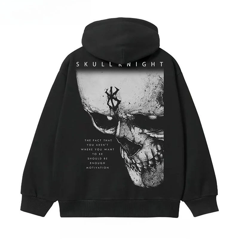

New High-quality Legendary Demon King Skull Printed Hoodie Autumn and Winter Warm Men's and Women's Long Sleeves
