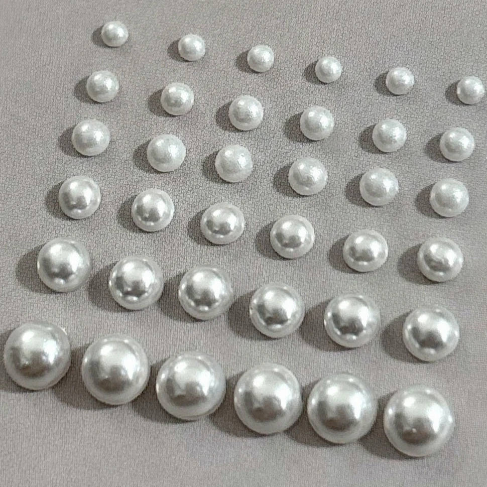 Mini Mix Size Semi-circular Pearl Rhinestones Glitter Powder Sequin Crystal Nail Art Accessories Half Round Decorations Manicure