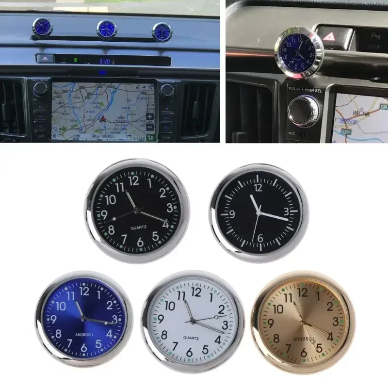 Car Clock Luminous Mini Watch Auto Dashboard Internal Stick-On Digital Watch Mechanics Quartz Clocks Car Ornament Accessories