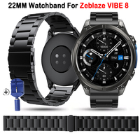 22mm Titanium Alloy Strap For Zeblaze Vibe 8/7 7 Pro/7 Lite Metal Straps For Zeblaze Stratos 4 3 2 Ultra/Ares 3/GTS 3 GTR 3 Pro