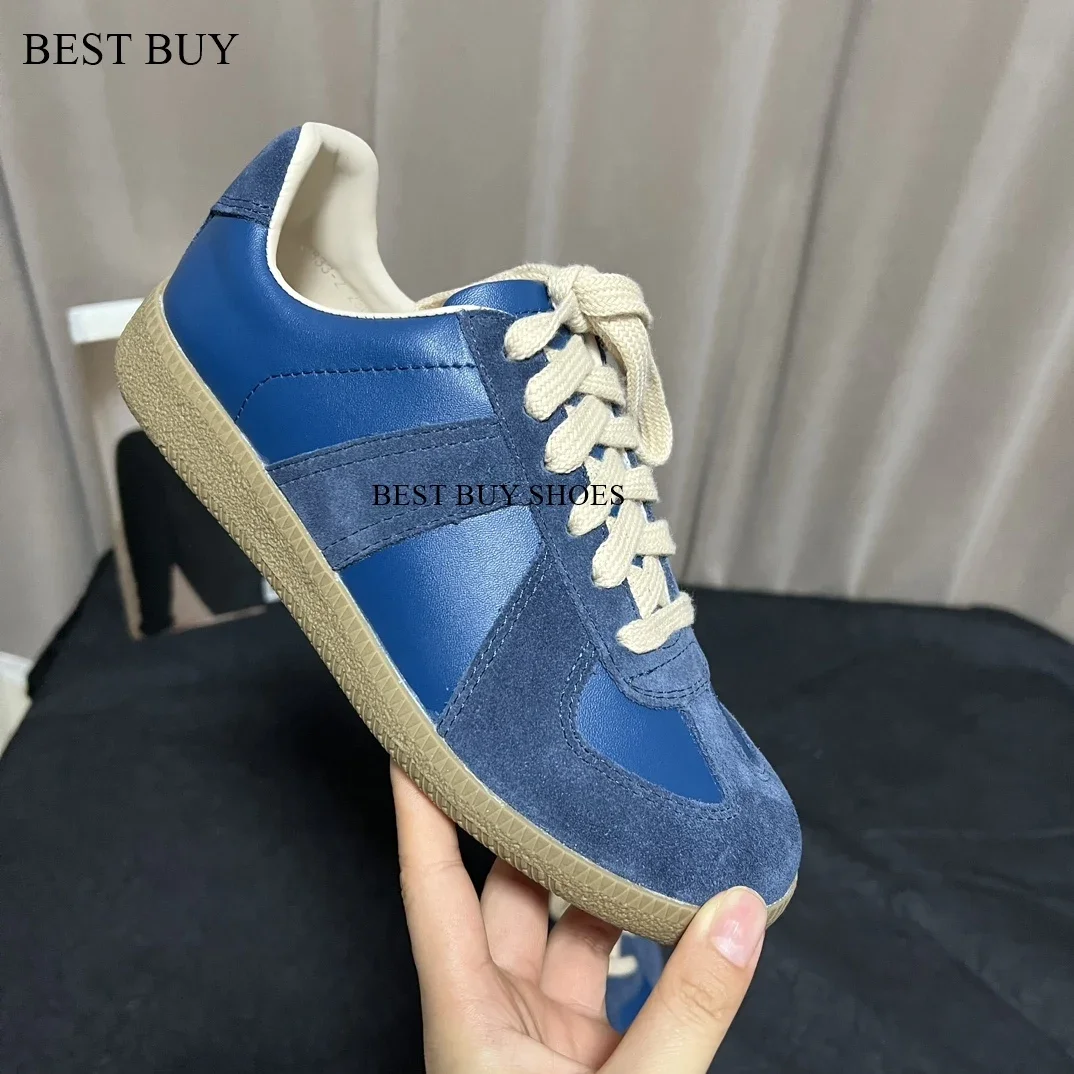 New popular German training shoes for women's sports casual flat bottomed niche retro leather designer shoes mocasines loafers