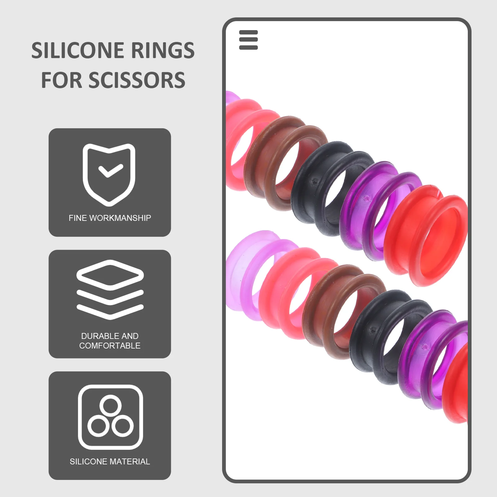 12 Pcs Silicone Ring Rings for Scissors Finger Hairdressing Accessories Grip Non-slip Silica Gel Small Colorful