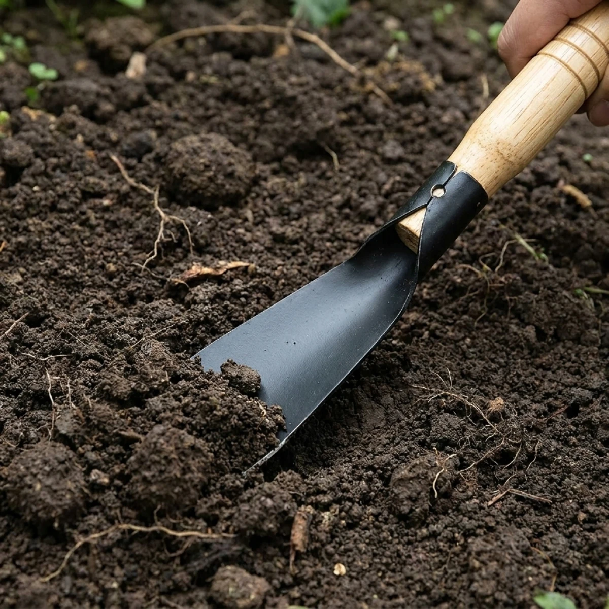 Durable Steel Garden Trowel Shovel, Wooden Handle Soil Digging Planting Transplanting Weeding Tool for Pots & Balcony Garden