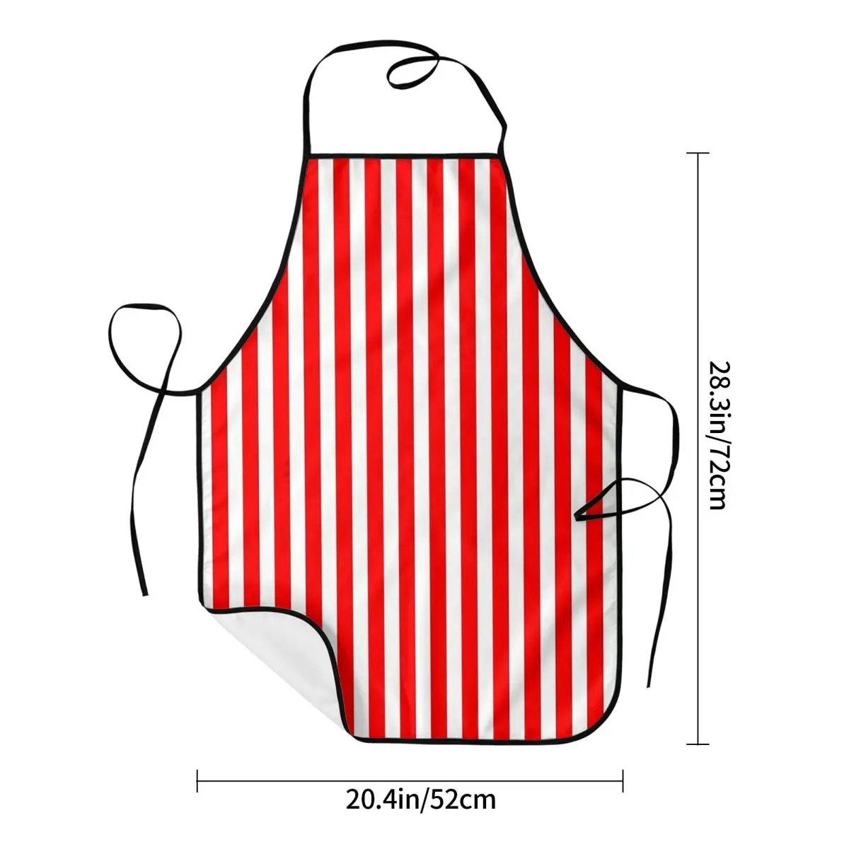 Classic Red And White Vertical Stripes Apron for Women Men Kitchen Chef Cooking Tablier Household Bib Baking Cleaning Adult