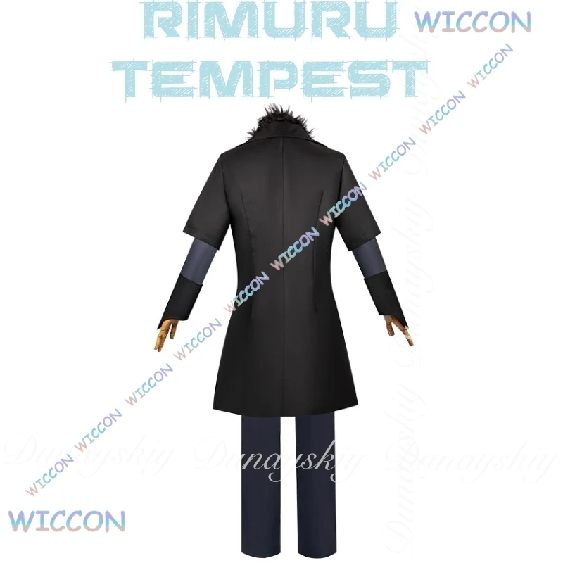  With Black Clothes Moe/That Time I Re Incarnated As A Slime Anime Rimuru Tempest Cosplay With Blue Wig Cosplay Costume