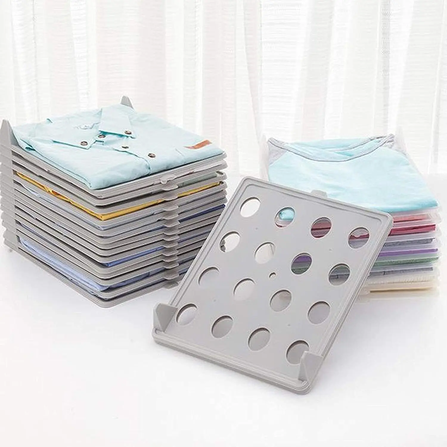 10PCs Wardrobe T Shirt Clothing Folder Board Convenient Short Shirt Organizer Multi-Functional Home Storage Separate Tools