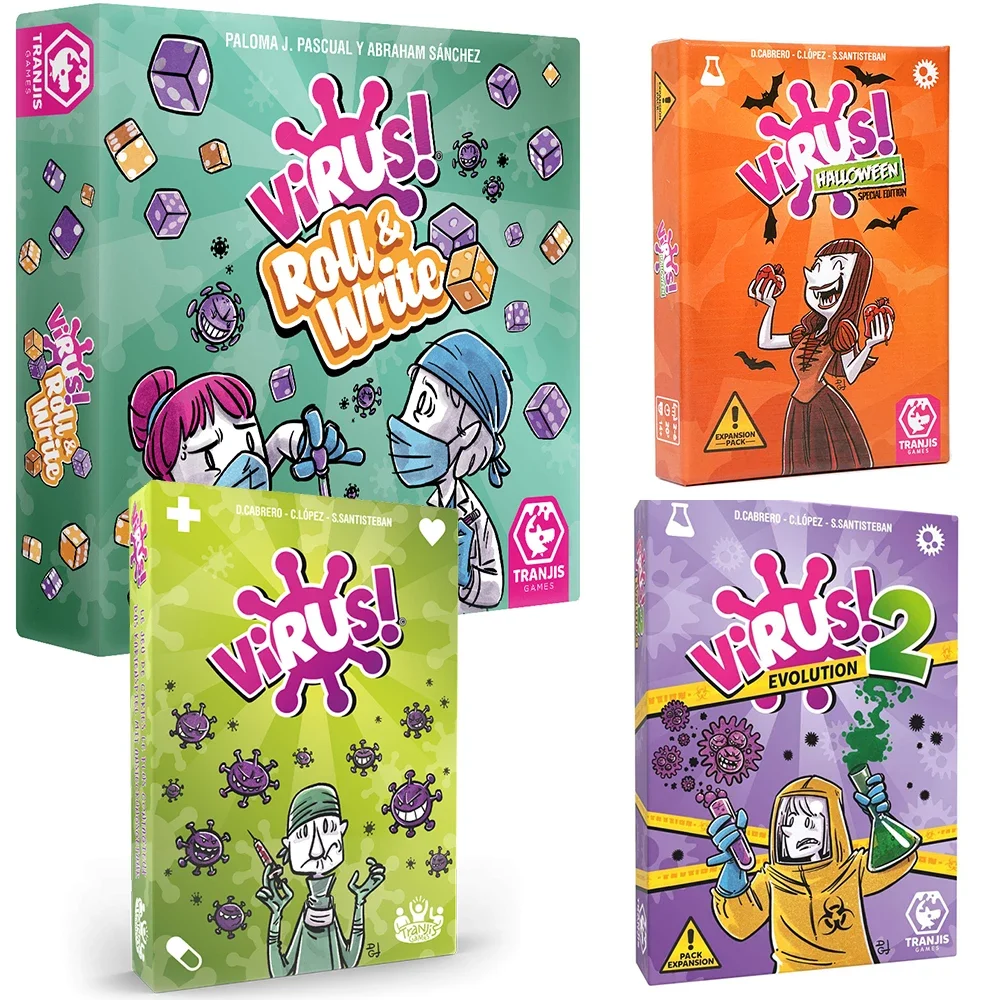 En versión española en inglés juego de cartas Virus The Contagiously Virus 2 cartas versión correcta juego de fiesta para juegos familiares divertidos