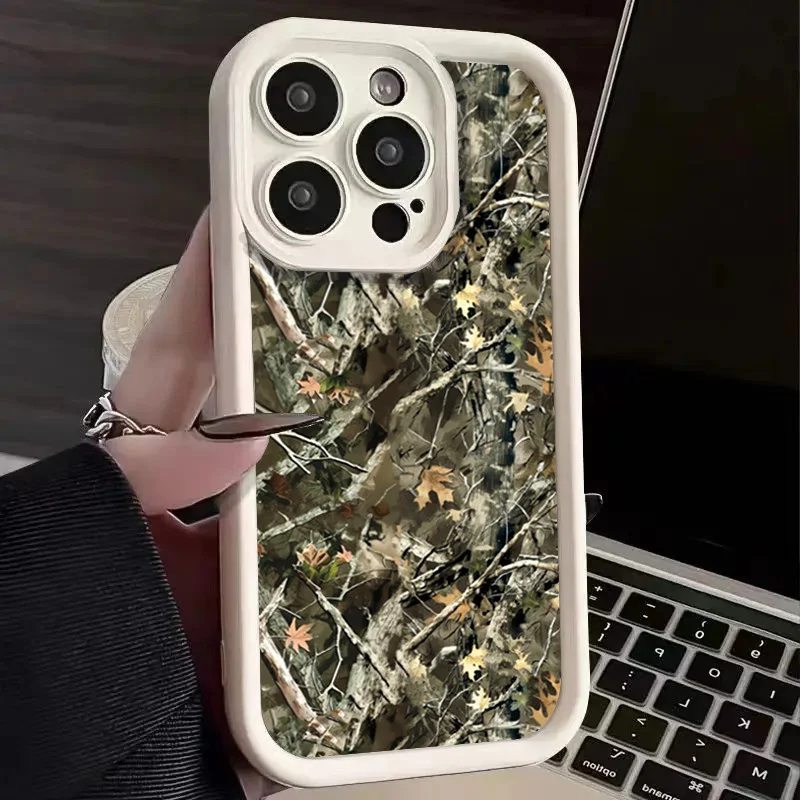 Casing Ponsel Sederhana Kamuflase Hutan untuk Xiaomi Redmi Note 14 13 12 Pro Plus 4G 5G 14C 13C 12C 11 11S 10 10S 12S Sampul Tahan Benturan