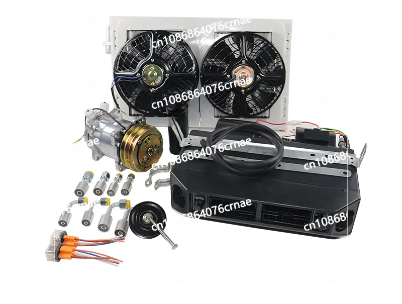 Universal Automotive 12V 24V A/C Air Conditioning Kit for Truck Minibus Van Tractor Digger RV Excavator AC Air Conditioner