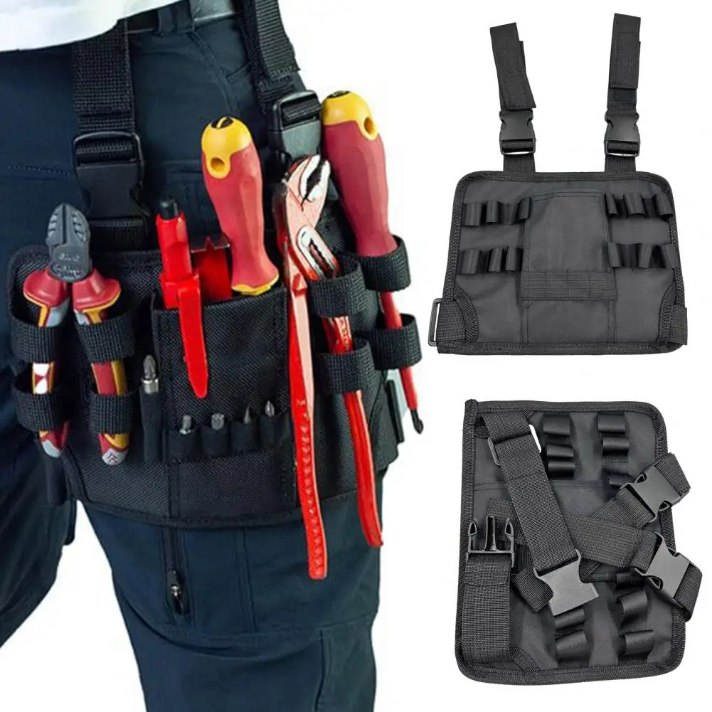 

Compact Waist Tool Bag Electrician Tool Pouch with Ample Storage Capacity Bit Holder Adjustable Waist Belt for Electricians