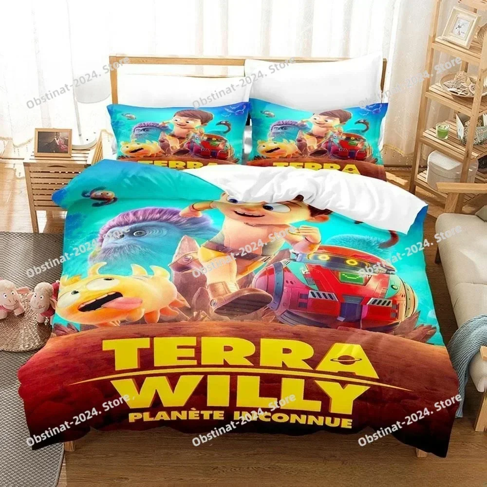 3D Movie Terra Willy Astro Kid Bedding Set Printed single Comforter Quilt Duvet Cover Pillow Case 3 Pieces Sets Kids Adult Size