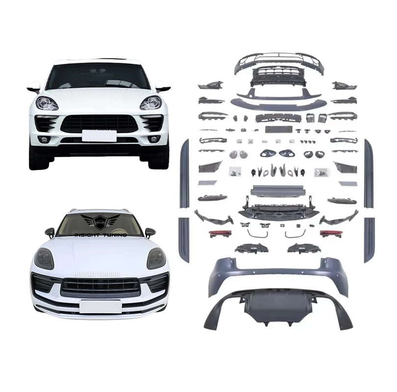 ملحقات بلاستيكية PP 95B.1 95B.2 إلى 95B.3 مصدات تصميم Led المصباح الذيل بوابة بوديكيت لـ Macan 95B 14-21 طقم الجسم #1