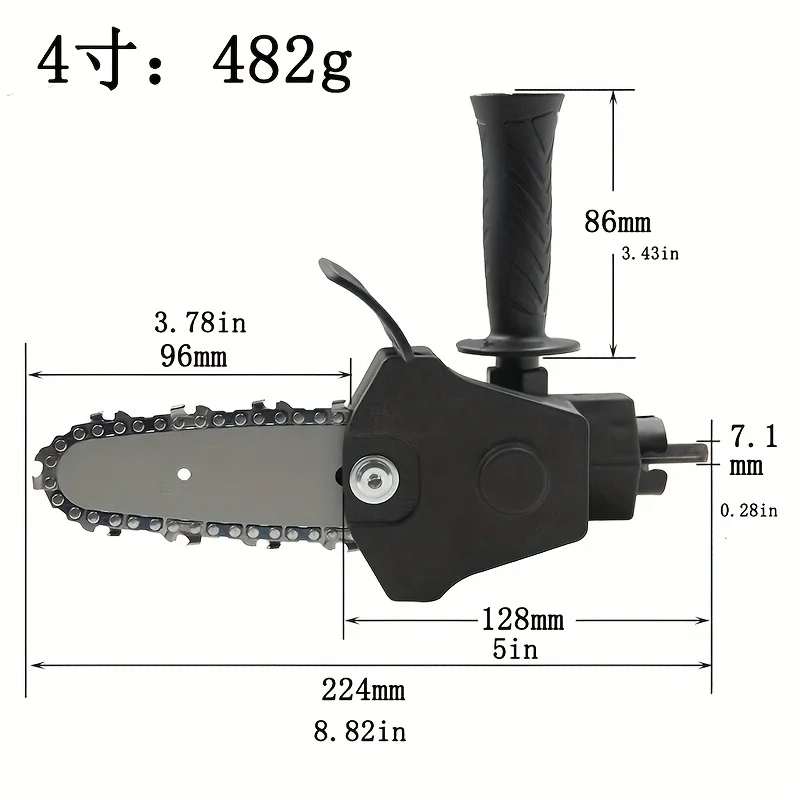 1pc 6 Inch Electric Drill Modified To Electric Chainsaw Adapter Tool, Portable Conversion Head Kits,  Woodworking Pruning Tool