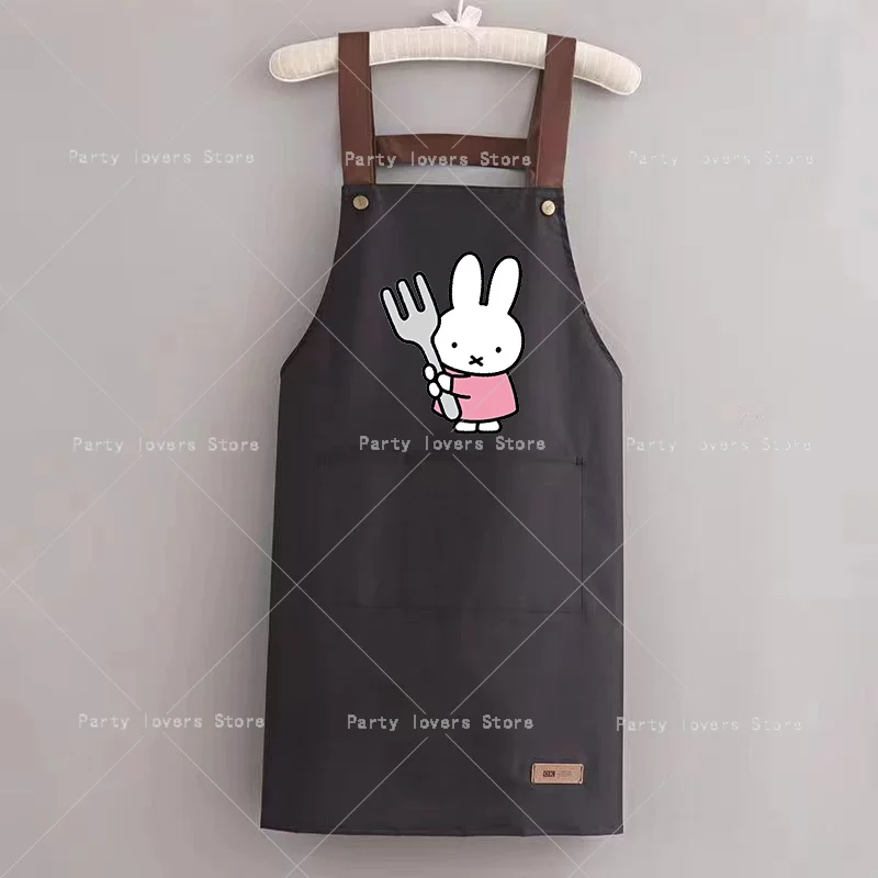 Miffys Kitchen Cooking Apron Men Women Cartoon Restaurant Anti Fouling Aprons Dinner Party Waterproof Oil-Proof Birthday Gifts