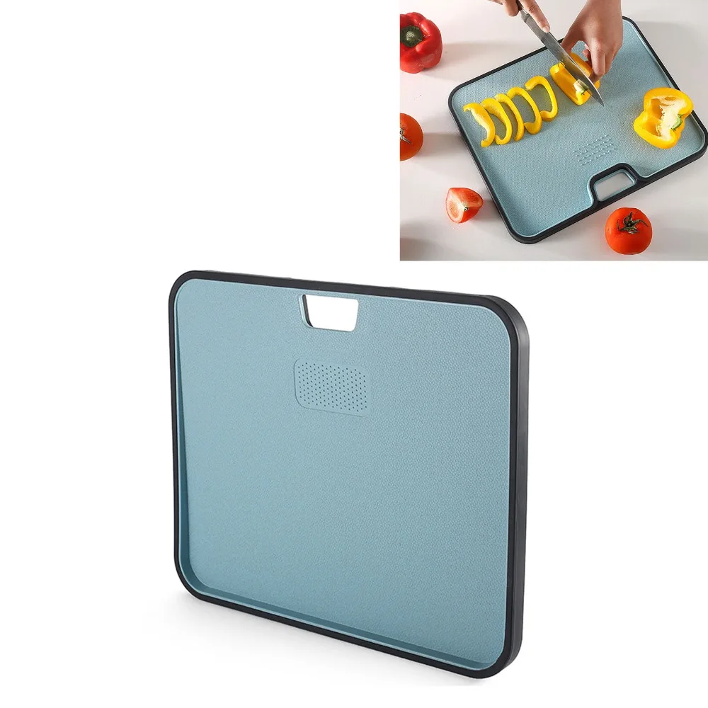 Plastic Cutting Board Double Sided Use Blue Pink Chopping Board Non Slip Convenient Plastic Chopping Board Home Cooking