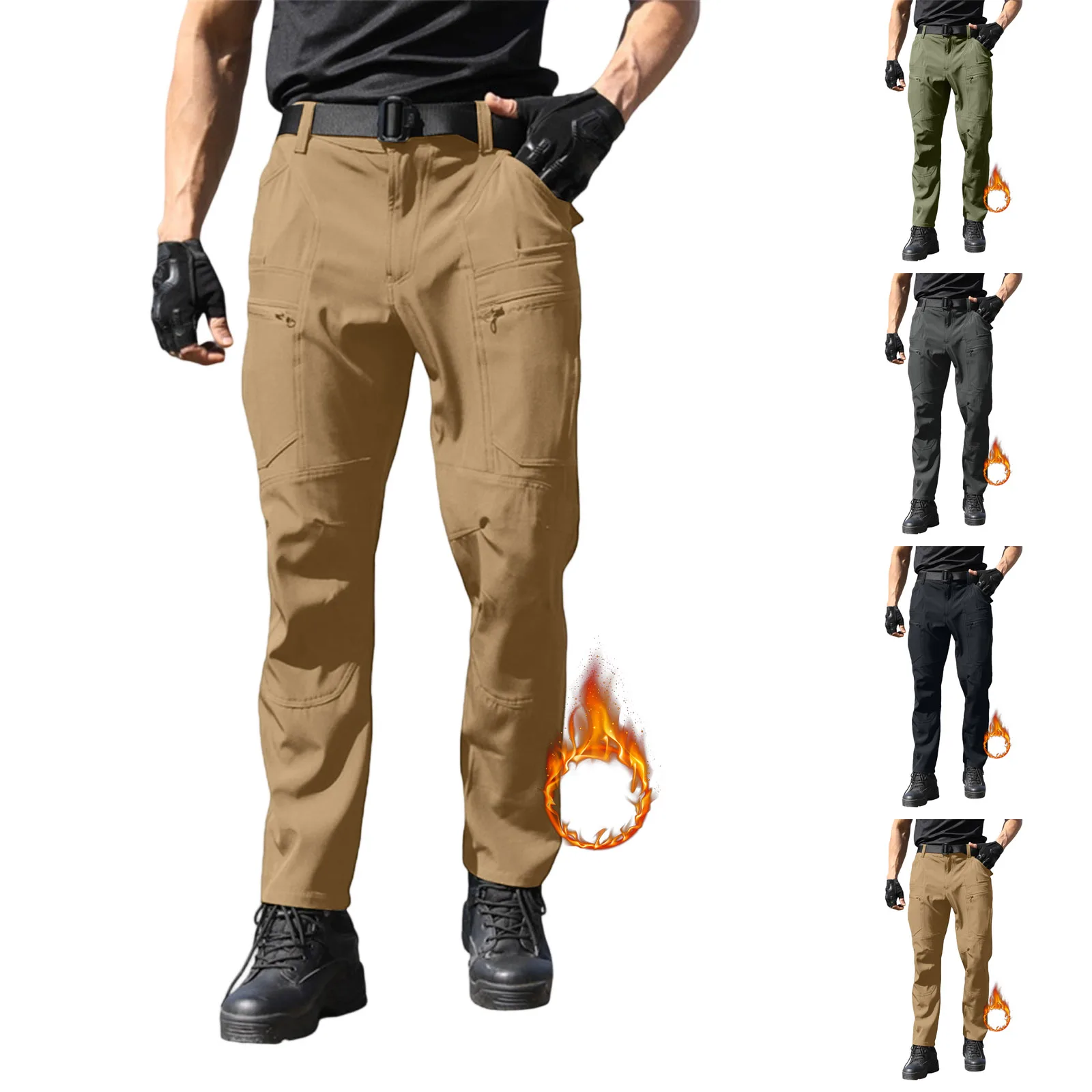 

Мужские спортивные брюки, повседневные рабочие брюки с несколькими карманами Ripstop, брюки-карго на молнии, брюки-карго для пешего туризма, кемпинга, рыбалки, уличные брюки