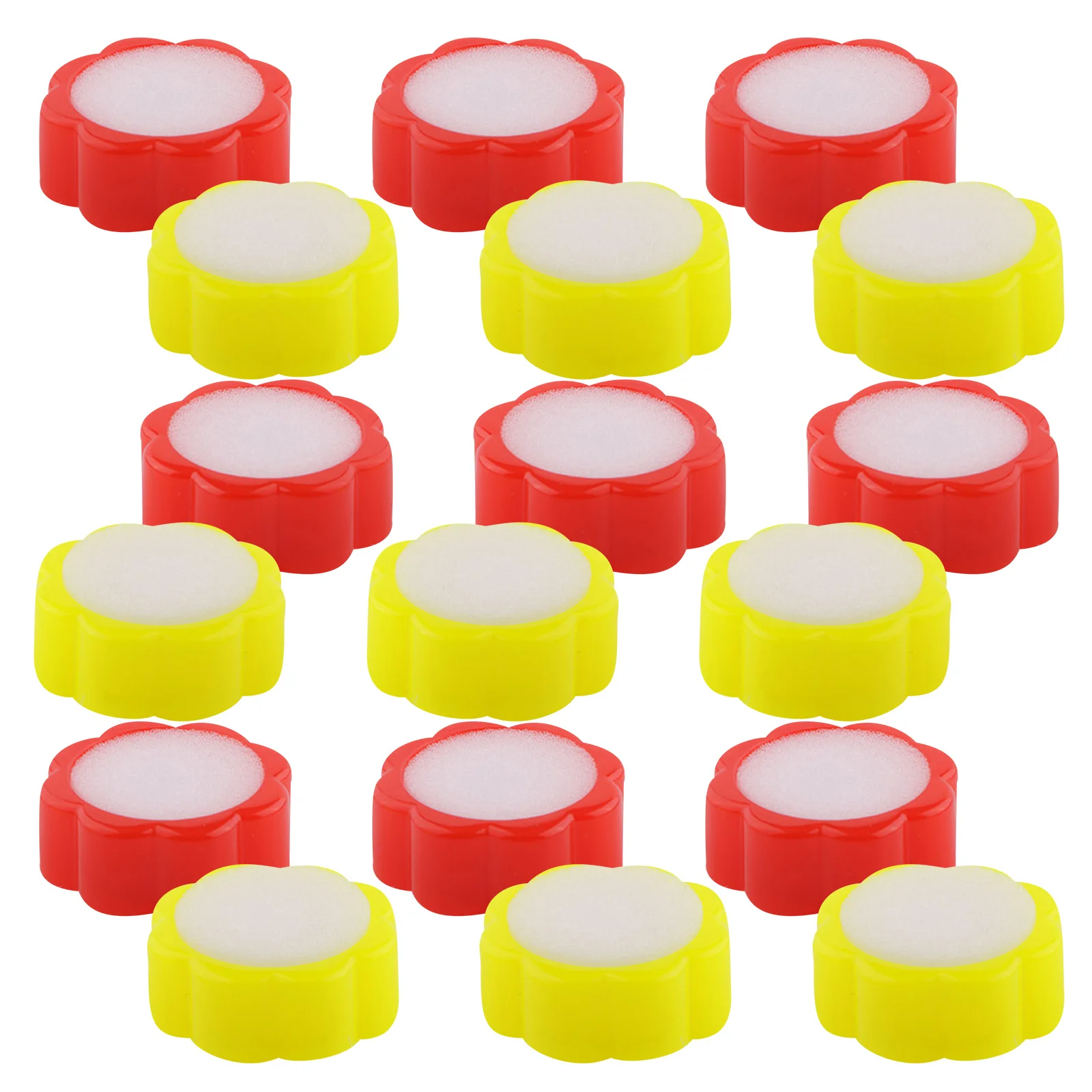 20 قطعة مرطب إصبع إسفنجي أحمر أصفر زهرة على شكل أداة سطح المكتب البلاستيكية لعد المستندات المالية بنك اللوازم المكتبية #3