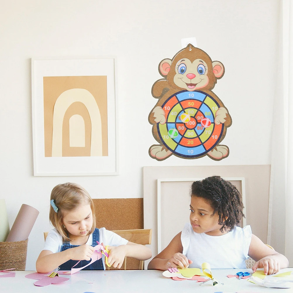 

Sticky Ball Dart Board Game Toy Set Small Monkey Design 3 Balls Included Indoor Toys Games Parent child Interaction