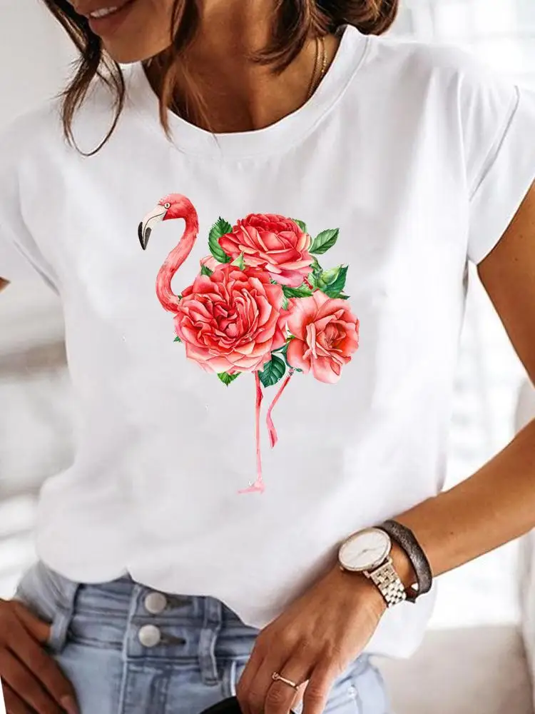 Summer T Floral 90s Style New Cute Clothing Print Fashion Casual T-shirts Short Sleeve Clothes Ladies Women Female Graphic Tee