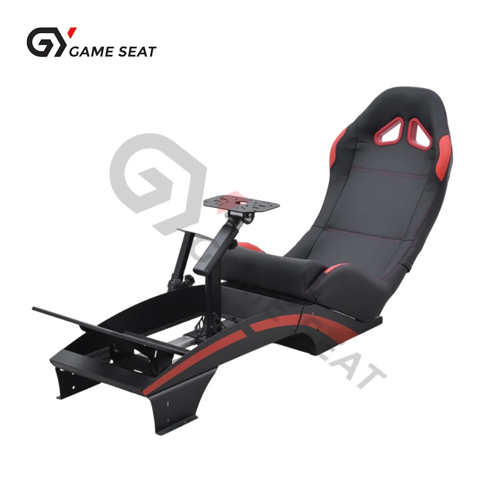 GY046-3 Gaming Racing Simulator Cockpit With Reclining Racing Seat, Sim Race Chair For PC PS5 Simracing Accessories