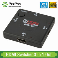 3 In 1 Out HDMI-compatible Switcher 3 Port Hub Box Auto Switch 3x1 1080p HD 3 in 1 out HDMI Splitter HUB for HDTV XBOX360 PS3