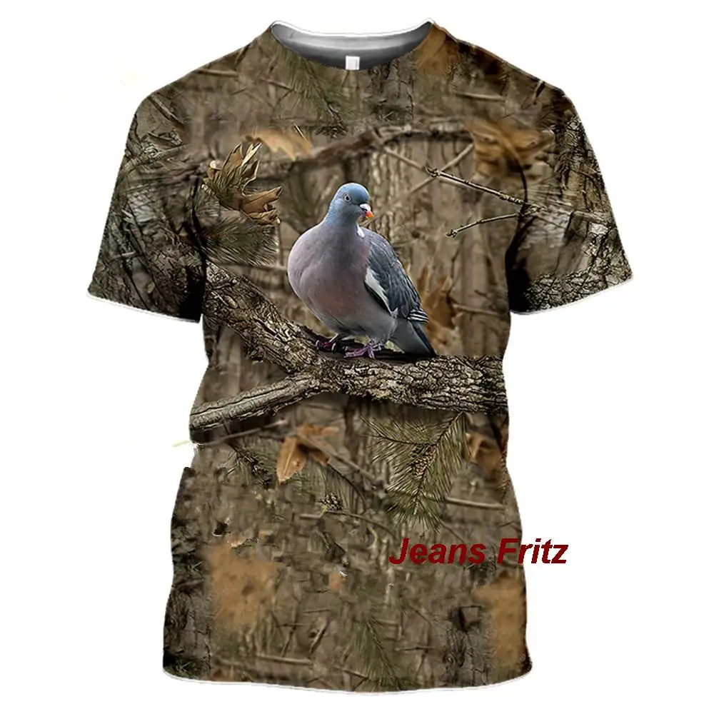 2023 Camouflage hunting animals wild boar 3D T-shirt summer leisure men's T-shirt fashion street  pullover short sleeve jacket image 3
